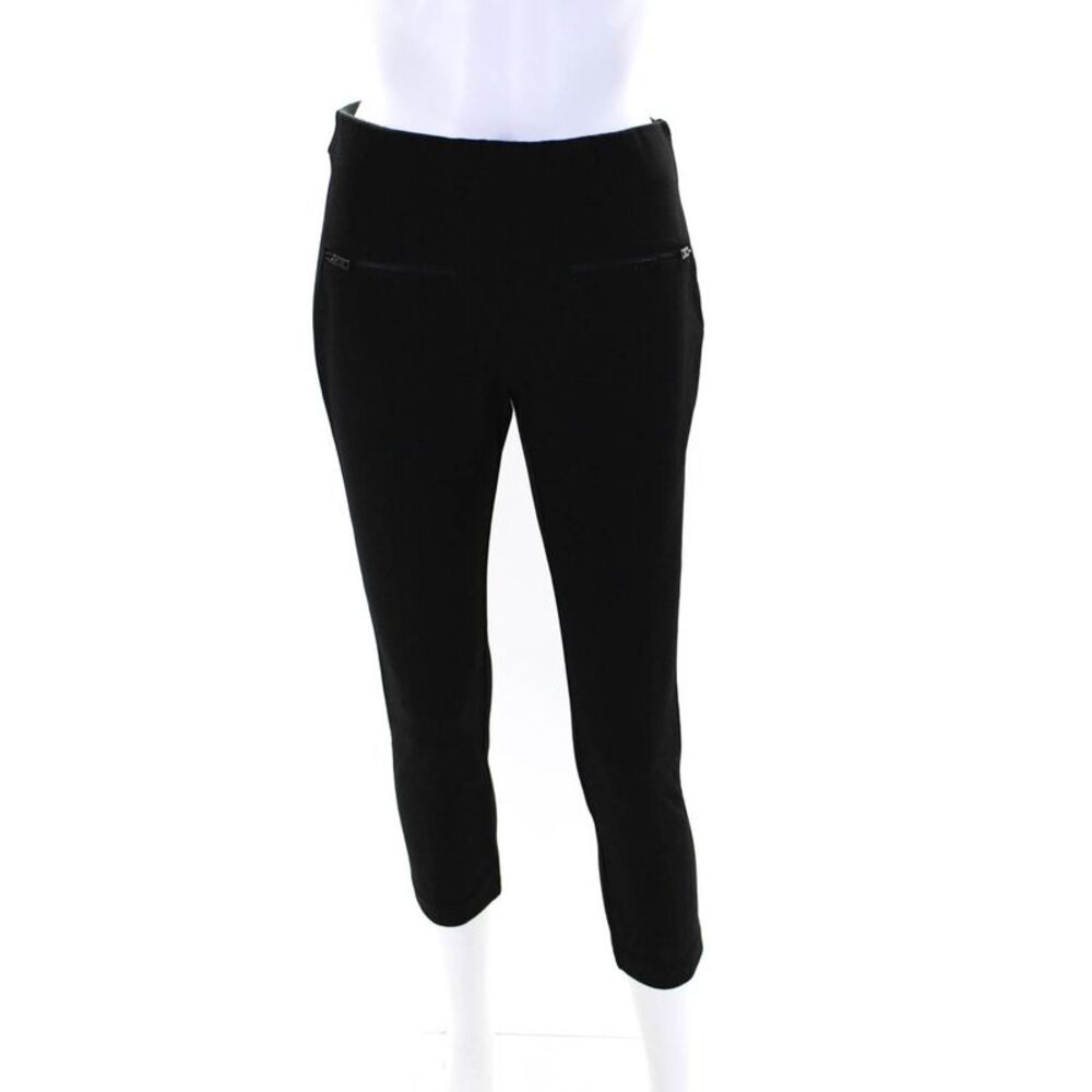 Rag & Bone Womens Elastic Waist Pocket Zip Top Stitch Trousers Black Size 4